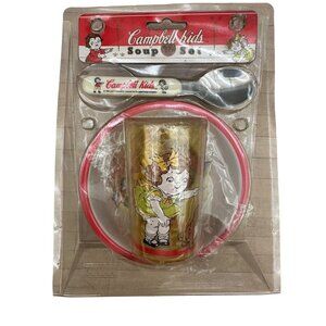 Set Of 3 1995 Campbell kids soup set, bowl, spoon and glass